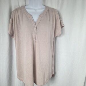 Casual Beige Short Sleeve Blouse